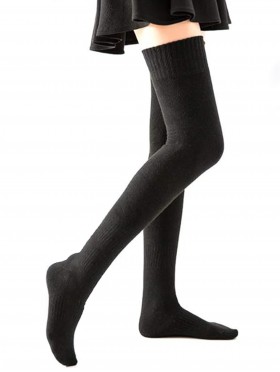 Solid Colour Knee High Warmer Socks